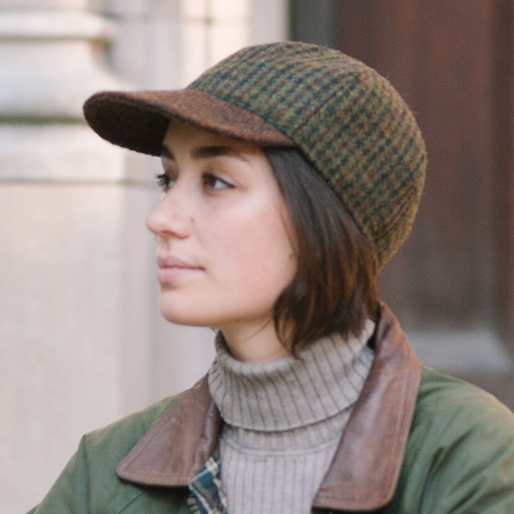 Harris Tweed Caps, Brimmed Hats, Newsboy Caps, Pillbox Hats and Bucket Hats. Fabric hand woven in the Outer Hebrides of Scotland. Hats carefully made by hand in Canada. 