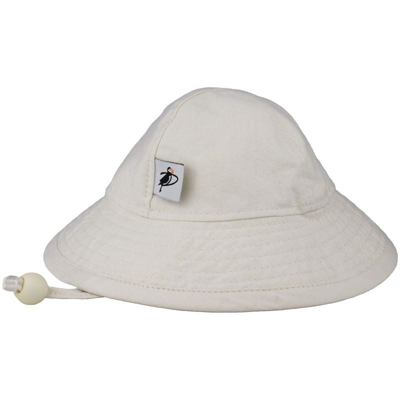 UPF 50+ Sun Protection-Puffin Gear Cotton Oxford Infant Sunbeam Hat-Made in Canada-Bone