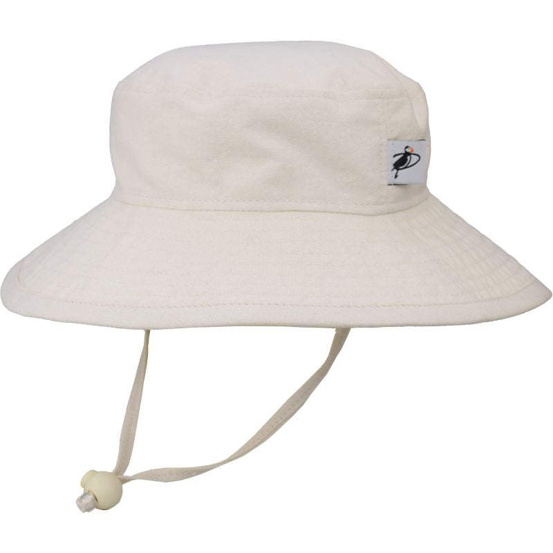 Puffin Gear Oxford Cotton Wide Brim Kids Sun Protection Hat-UPF50+ Excellent Sun Protection-Made in Canada by Puffin Gear-Machine Washable-Bone