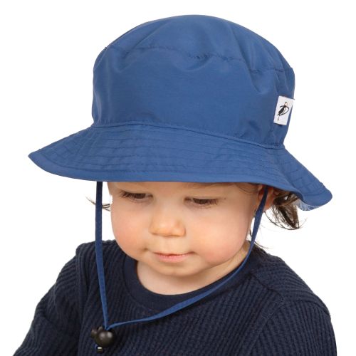 Puffin Gear Solar Nylon Quick Dry Kids Camp Hat-Chin Tie with Cordlock and Safety Break Away Clip Keeps Hat Savely in Place-Made in Canada-Navy