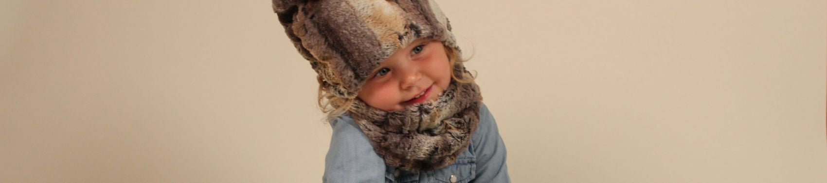 Puffin Gear Child Faux Fur Hat and Neck Warmer - Made in Canada