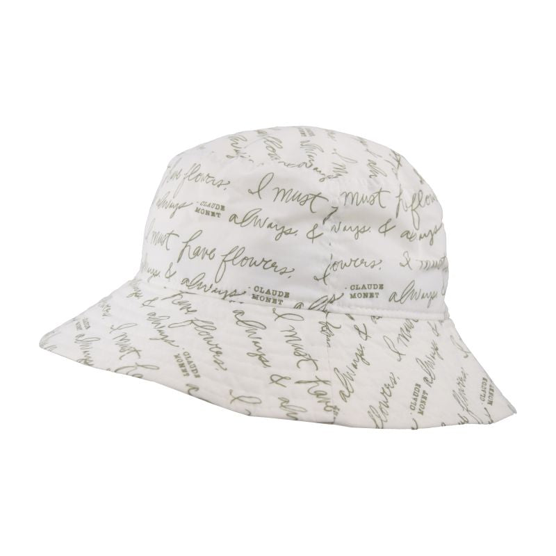 Cotton Print Crusher Hat-UPF50 Sun Protection-Made in Canada by Puffin Gear-I Must Have Flowers-Claude Monet