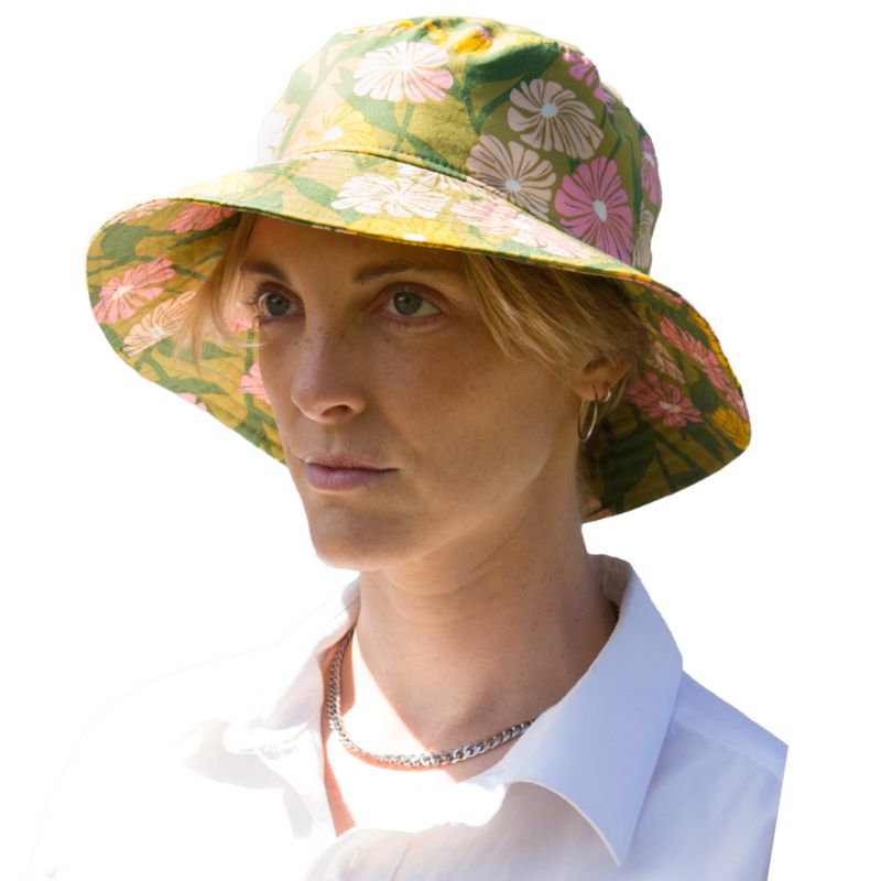 Cotton Print Crusher Hat-Garden Bloom-UPF50+ Sun Protection-Made in Canada