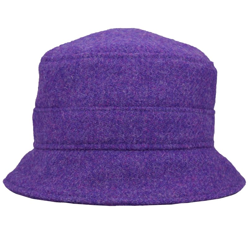 Harris Tweed Wool Bucket Hat -  Purple Thistle Heather Tweed  - Made in Canada by Puffin Gear. Elevate your style.