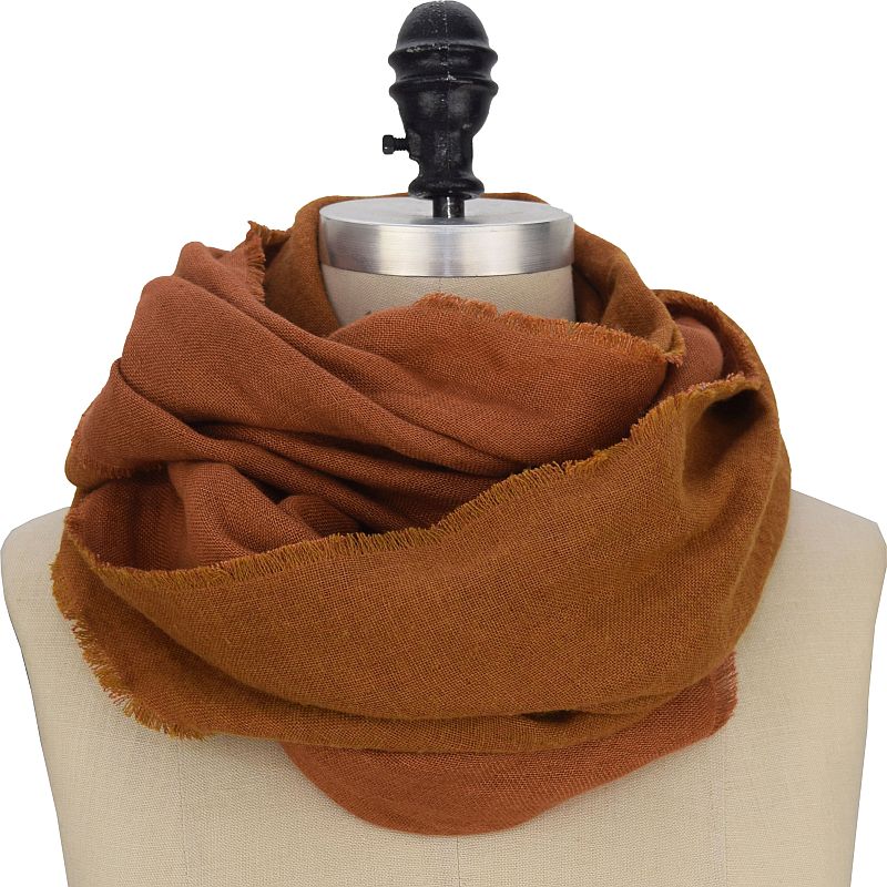  Linen wool double gauze fall scarf-made in canada-harvest orange
