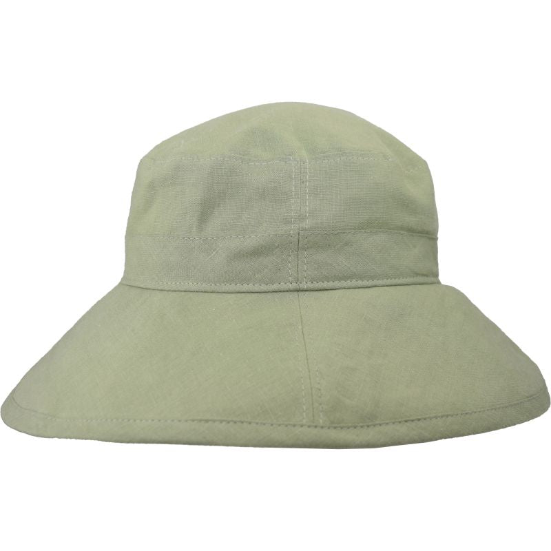 Patio Linen four inch wide brim hat-rated upf50+ excellent sun protection-made in canada by puffin gear-sage