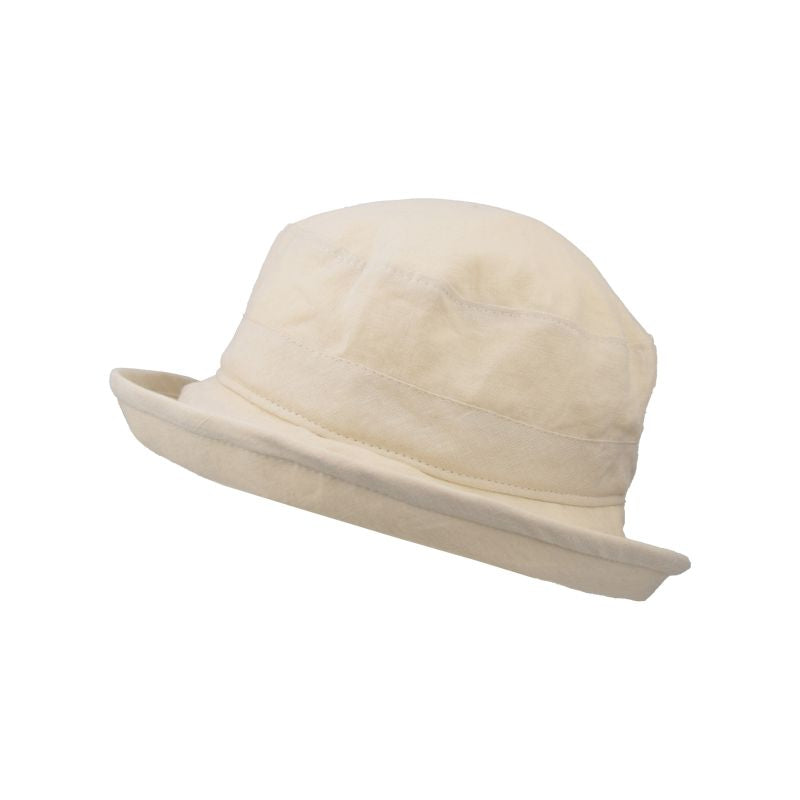 Patio Linen Bowler Hat Rated UPF50+ Excellent Sun Protection-Made in Canada by Puffin Gear-Bone