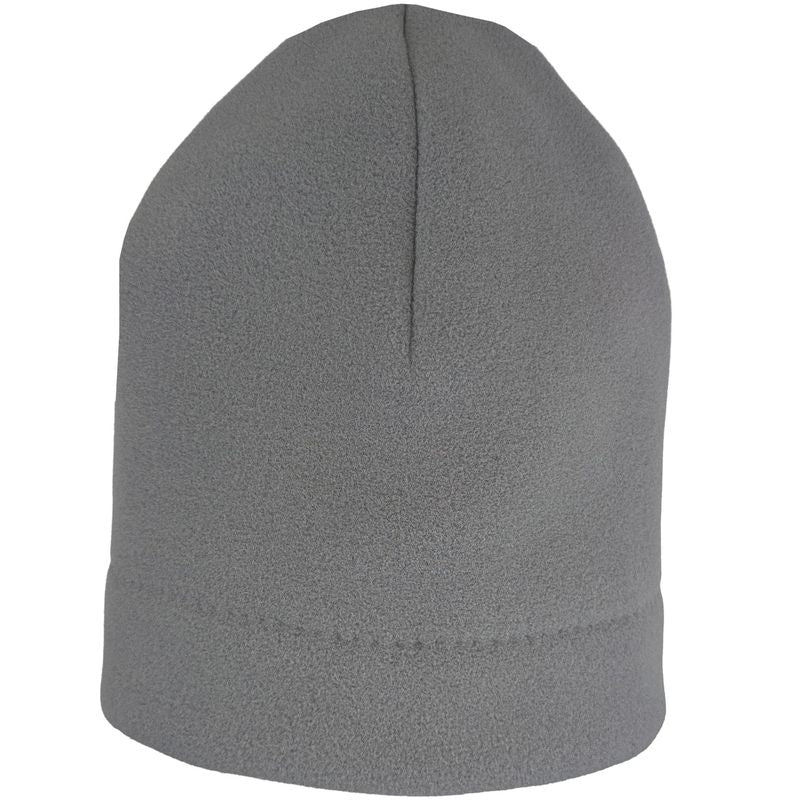 Fog grey polartec toque on a white background