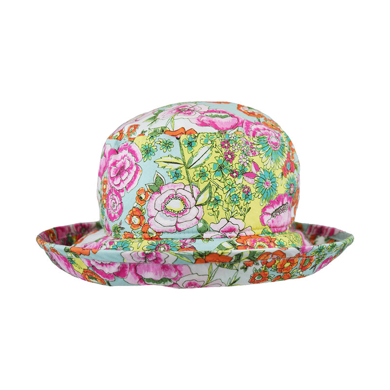 Cotton Print Slouch Hat in Glorious Garden Prints-UPF50 Sun Protection-Made in Canada by Puffin Gear -Cutting Garden