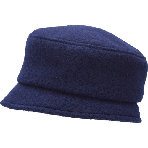 Puffin Gear Tilburg Boiled Wool Stroll Pillbox Hat - Made in Canada - Navy Blue