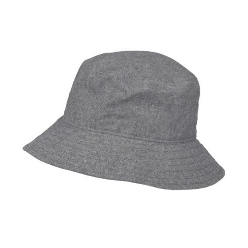 Linen-blend Chambray, Canvas Crusher Hat-Rated UPF50+ Sun Protection-Travel Hat-Made in Canada by Puffin Gear-Grey