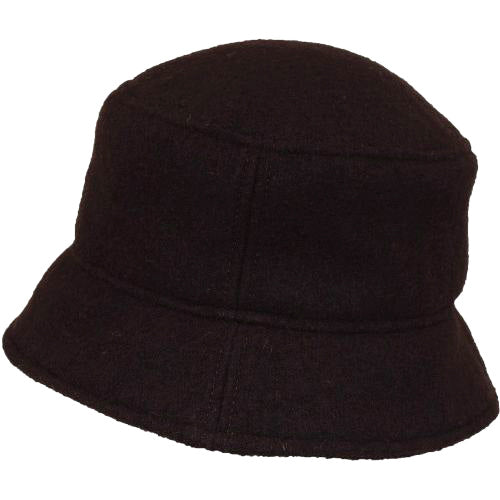 Boiled Wool Crusher Hat with cozy fleece ear snug-warm winter hat-made in canada by puffin gear - chestnut brown