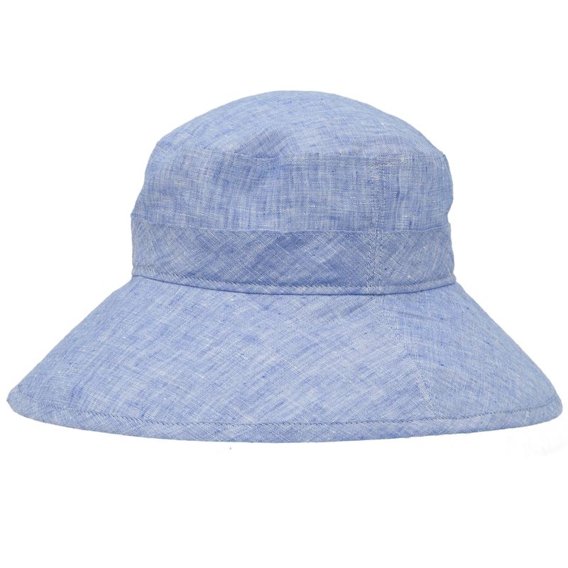 Linen Chambray Garden Hat with 4 inch Brim-Rated UPF50+ Excellent Sun Protection-Made in Canada by Puffin Gear-Indigo