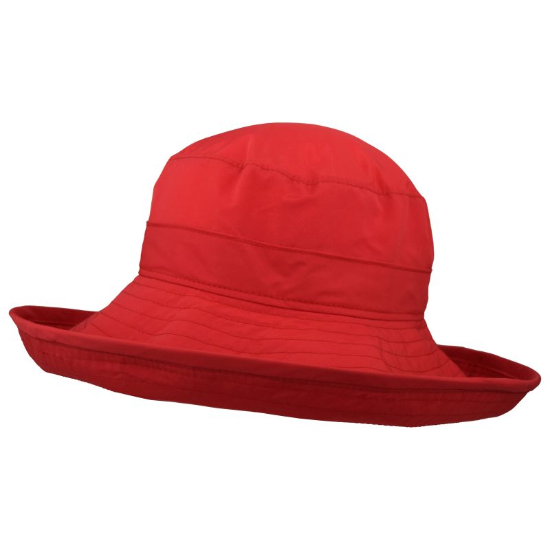 Solar Nylon Wide Brim Sun Protection Hat-Rated UPF50+, Light Weight, Quick Dry-Made in Canada by Puffin Gear-Red
