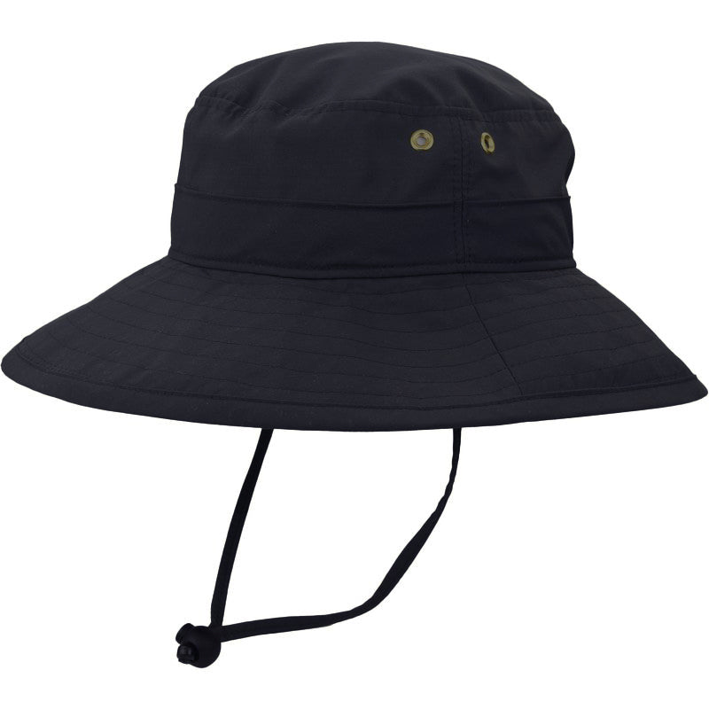 Puffin Gear Solar Nylon Hiking Hat - UPF50 Sun Protection -Made in Canada-Wind Lanyard-Quick Dry-Ventilation Grommets-Black