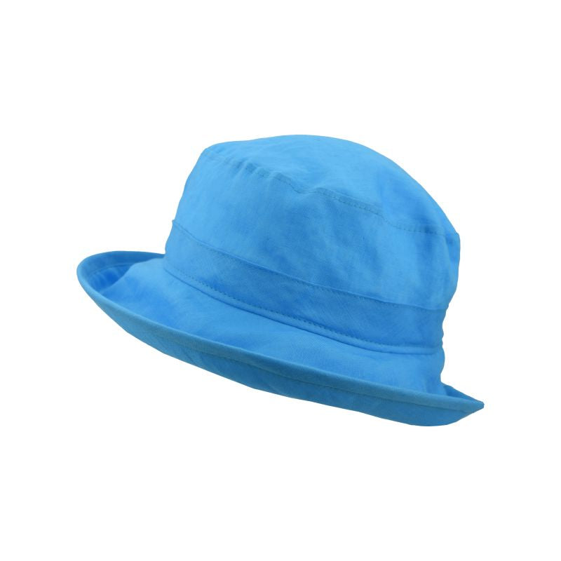 Puffin Gear Summer Breeze Linen Bowler Hat-UPF50 Sun Protection-Made in Canada-Aqua