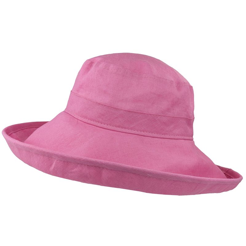 Blossom Pink Wide Brim Linen Sun Hat-UPF50-Made in Canada by Puffin Gear