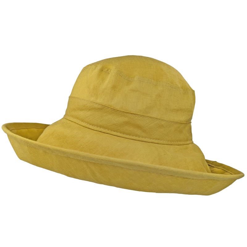 yellow citrine Wide Brim Linen Sun Hat-UPF50-Made in Canada by Puffin Gear