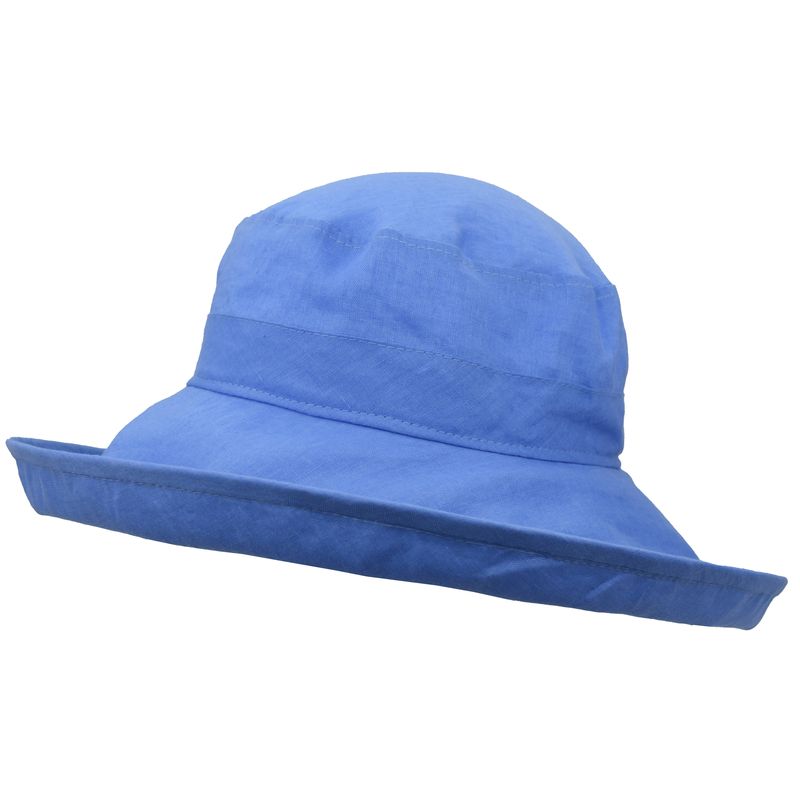 Summer Breeze Linen Wide Brim Classic Hat with UPF50 Sun Protection Rating-Made in Canada by Puffin Gear-Periwinkle