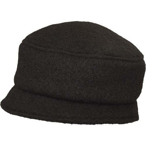 Puffin Gear Tilburg Boiled Wool Stroll Pillbox Hat - Made in Canada - Black