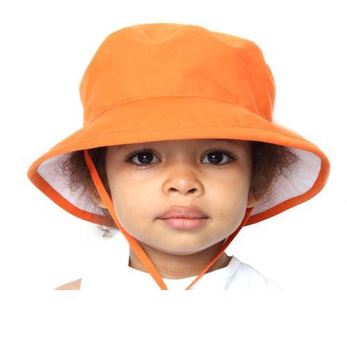 Puffin Gear Organic Cotton UPF 50+ Sun Protection Child Camp Hat-Made in Canada-Orange Peel