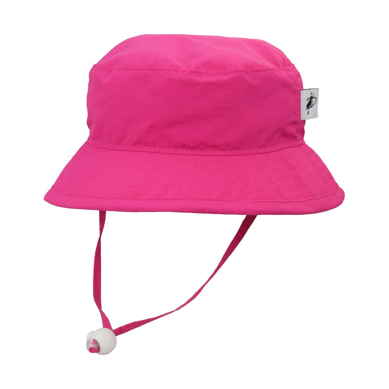 Puffin Gear Solar Nylon Quick Dry Kids Camp Hat-Chin Tie with Cordlock and Safety Break Away Clip Keeps Hat Savely in Place-Made in Canada-Azalea