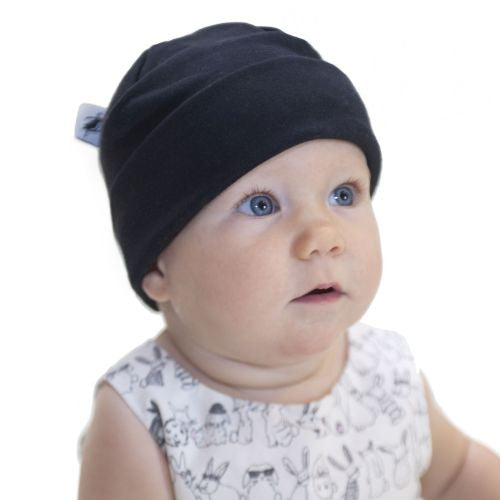Puffin Gear Infant, Preemie and Toddler Organic Cotton Beanie-Made in Canada-Black