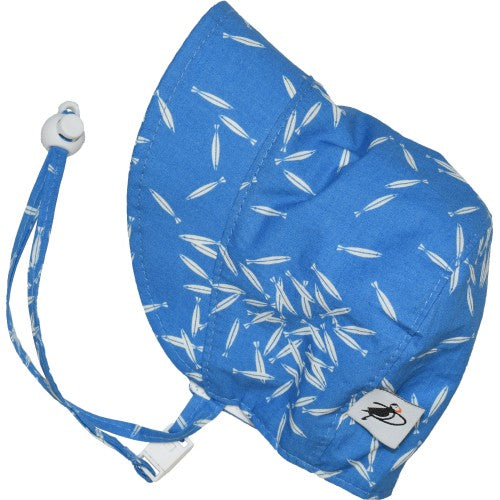 Puffin Gear Infant and Toddler Sun Protection Bonnet-Made in Canada-Charlie Harper Minnow Print