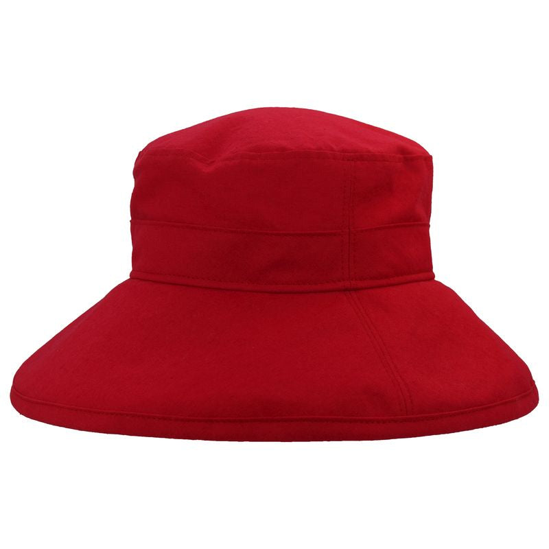 Red  Linen -Cotton Blend Wide Brim Garden Hat-Rugged Hat  Rated UPF50+ Sun Protection-Briim doesn&#39;t flop-packs flat for travel-Made in Canada by Puffin Gear