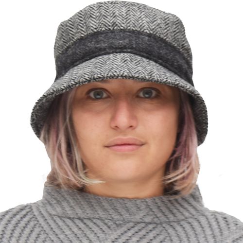 Puffin Gear Harris Tweed Bucket Hat-Made in Canada-Outcrop Herringbone/Slate Heather