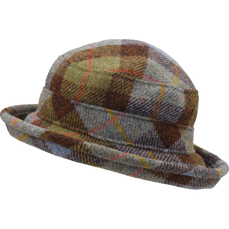 Harris Tweed Brimmed Derby Hat - Made in Canada by Puffin Gear-Lodge Plaid
