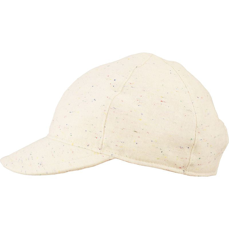Puffin Gear Kids&#39; Linen Canvas Ball Cap with soft peak and elastic closure-machine washable-Made in Canada-Vanilla Sprinkles