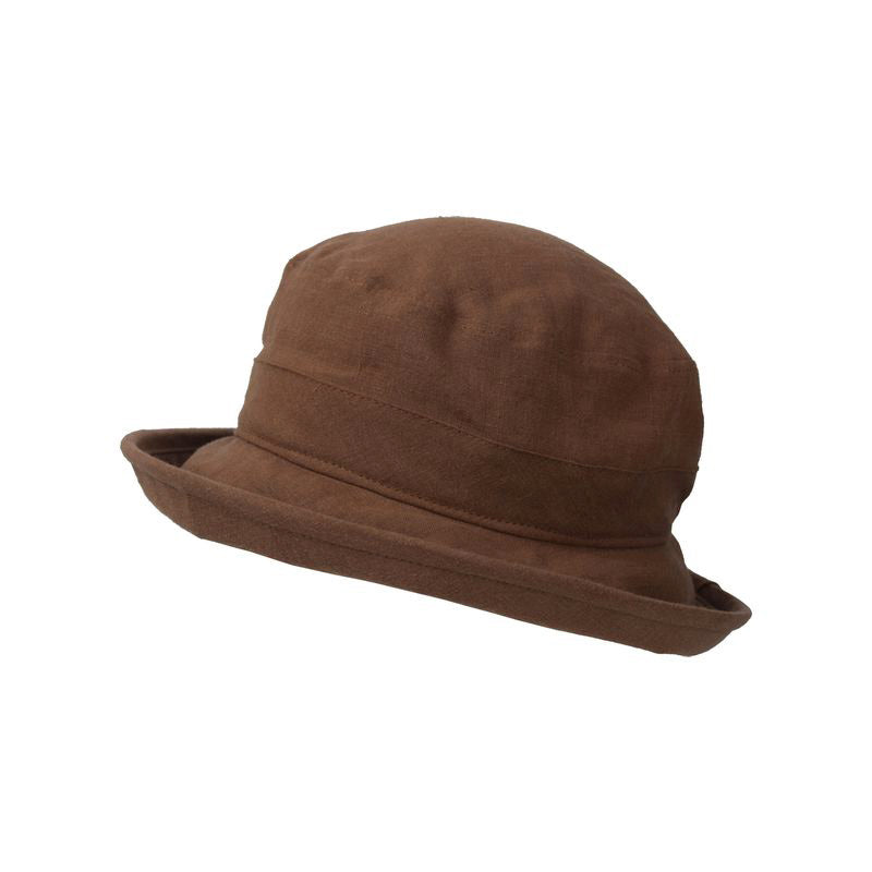 Patio Linen Bowler Hat Rated UPF50+ Excellent Sun Protection-Made in Canada by Puffin Gear-Bark