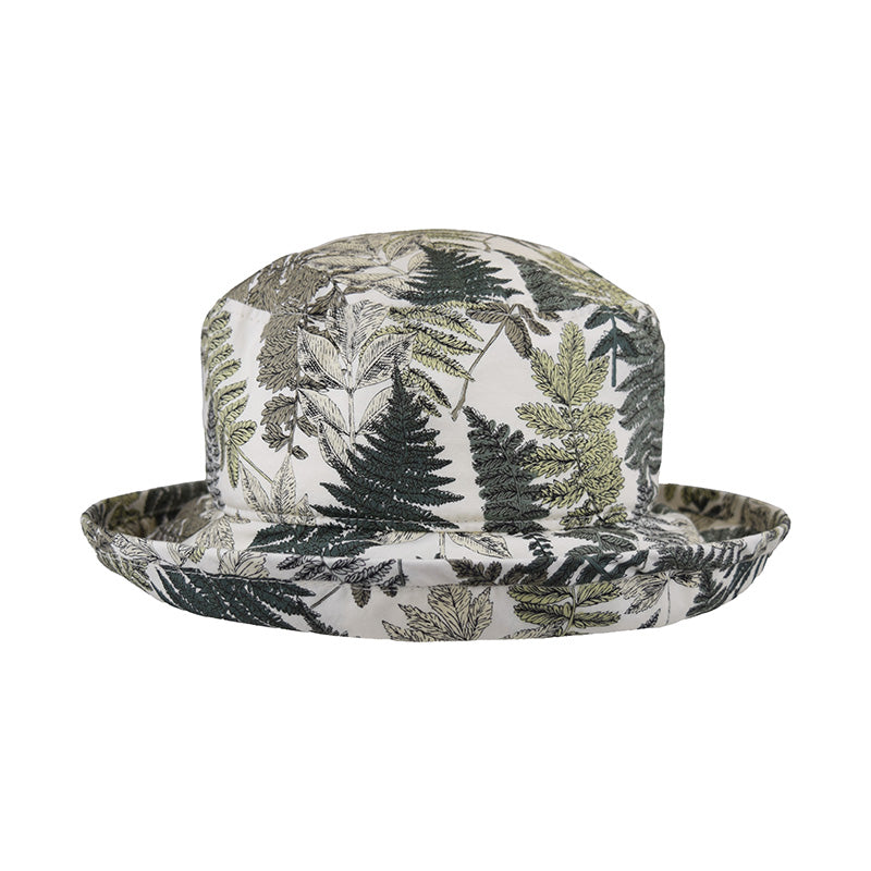 Cotton Print UPF50 Sun Protection Slouch Hat- Shade Garden Fern Print-Made in Canada by Puffin Gear
