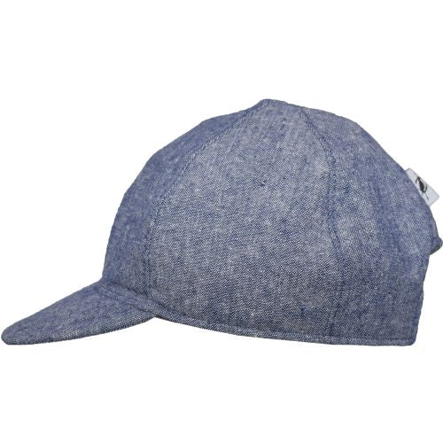Kids Linen Canvas Ball Cap with UPF50 Sun Protection, Made in Canada by Puffin Gear-Navy
