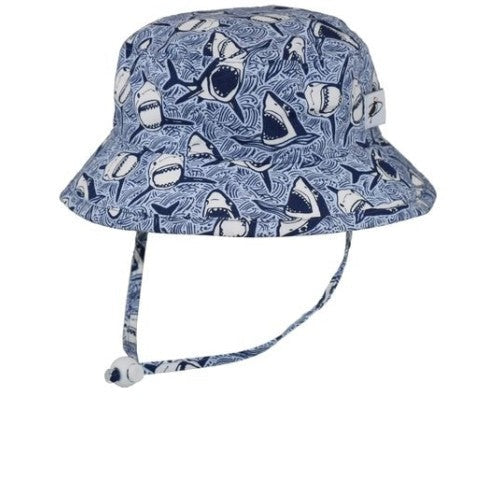 Child Cotton Print Camp Hat with UPF50+ Sun Protection Ratin-Made in Canada-SALE-Shark