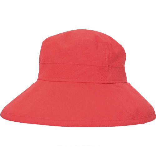 Coral-Linen -Cotton Blend Wide Brim Garden Hat-Rugged Hat  Rated UPF50+ Sun Protection-Briim doesn&#39;t flop-packs flat for travel-Made in Canada by Puffin Gear