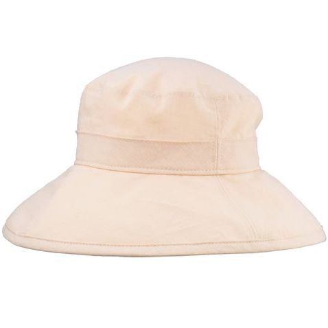 Dogwood Pink-Linen -Cotton Blend Wide Brim Garden Hat-Rugged Hat  Rated UPF50+ Sun Protection-Briim doesn&#39;t flop-packs flat for travel-Made in Canada by Puffin Gear