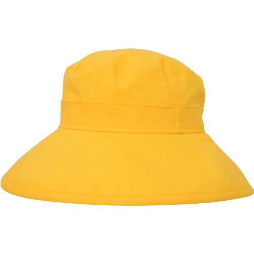 Sunshine Yellow-Linen -Cotton Blend Wide Brim Garden Hat-Rugged Hat  Rated UPF50+ Sun Protection-Briim doesn&#39;t flop-packs flat for travel-Made in Canada by Puffin Gear