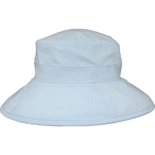 Seafoam Blue Linen -Cotton Blend Wide Brim Garden Hat-Rugged Hat  Rated UPF50+ Sun Protection-Briim doesn&#39;t flop-packs flat for travel-Made in Canada by Puffin Gear