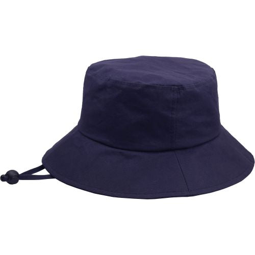 Puffin Gear Dry Oilskin Rain Hats with Wind Lanyard-Organic Cotton-Made in Canada-Navy