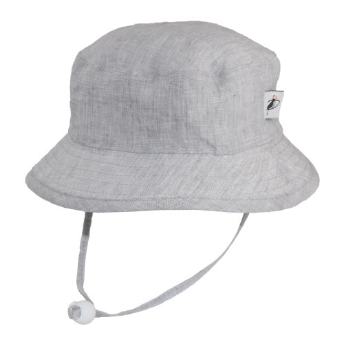 Puffin Gear Summer Day Linen Child Sun Protection Camp Hat - Made in Canada-Grey