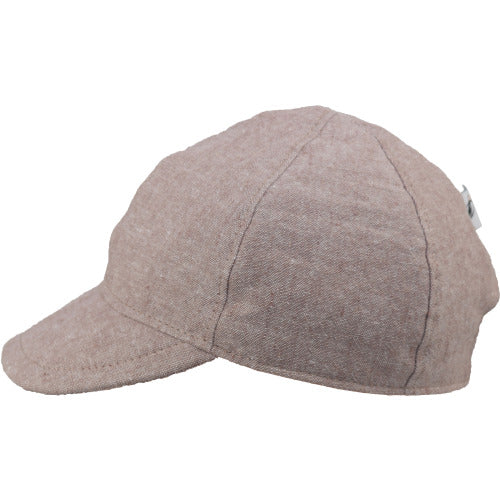 Kids Linen Canvas Ball Cap with UPF50 Sun Protection, Made in Canada by Puffin Gear-Mocha
