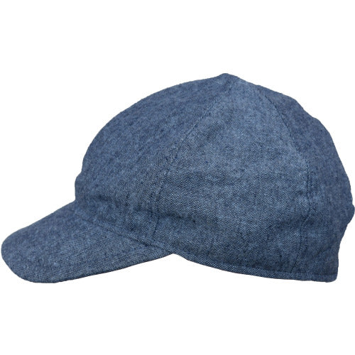 Kids Linen Canvas Ball Cap with UPF50 Sun Protection, Made in Canada by Puffin Gear-Denim