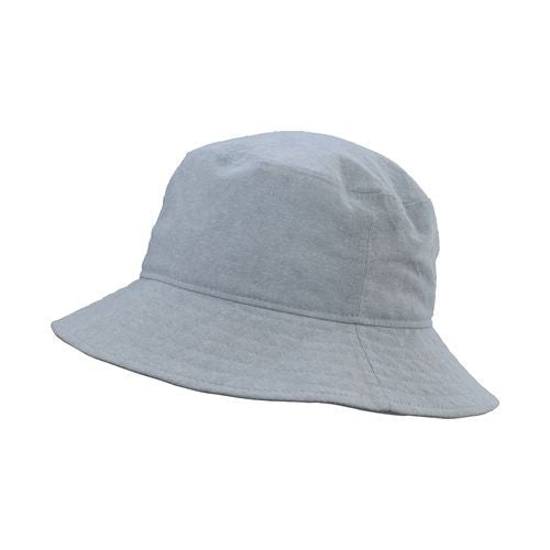 Linen-blend Chambray, Canvas Crusher Hat-Rated UPF50+ Sun Protection-Travel Hat-Made in Canada by Puffin Gear-Faded Denim