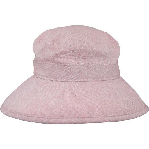 Linen Chambray Canvas Wide Brim Garden Hat-rated UPF50+ sun protection-Made in Canada by Puffin Gear-Berry