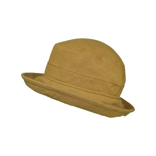 Patio Linen Bowler Hat Rated UPF50+ Excellent Sun Protection-Made in Canada by Puffin Gear-Dijon