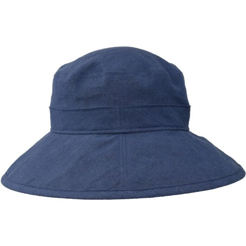 Patio Linen four inch wide brim hat-rated upf50+ excellent sun protection-made in canada by puffin gear-marine