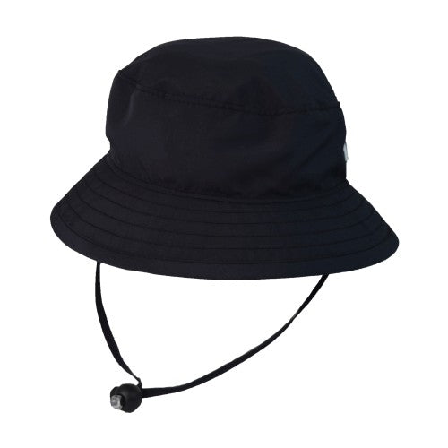 Puffin Gear Solar Nylon Quick Dry Kids Camp Hat-Chin Tie with Cordlock and Safety Break Away Clip Keeps Hat Savely in Place-Made in Canada-Black