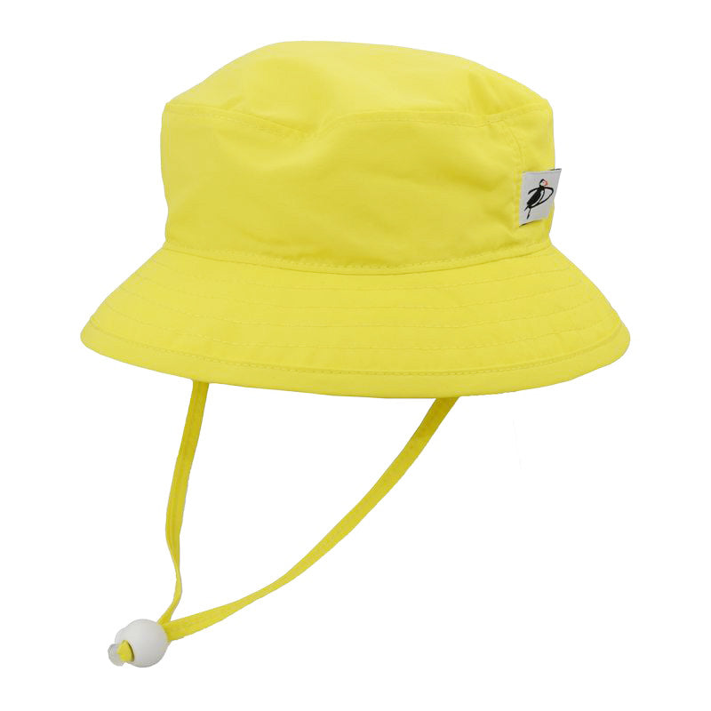 UPF50+ kids sun hat with tie-made in canada-quick dry solar nylon-sunshine yellow